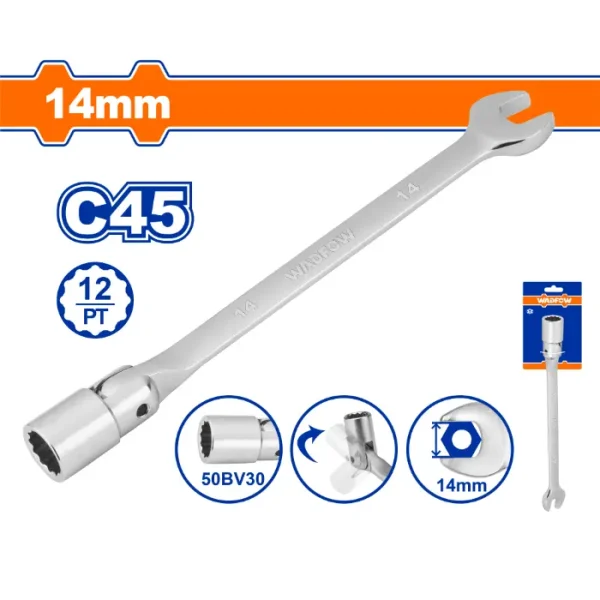 Комбиниран флексибилен клуч 14mm WADFOW WTH1E14