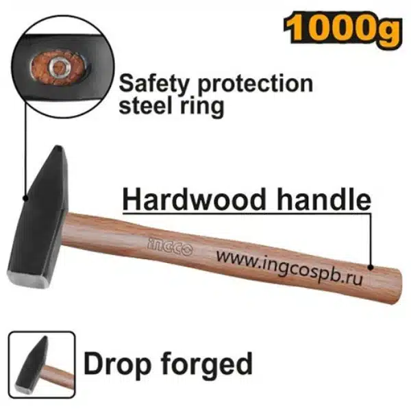Чекан со дрвена рачка INGCO 200GR HMH040200