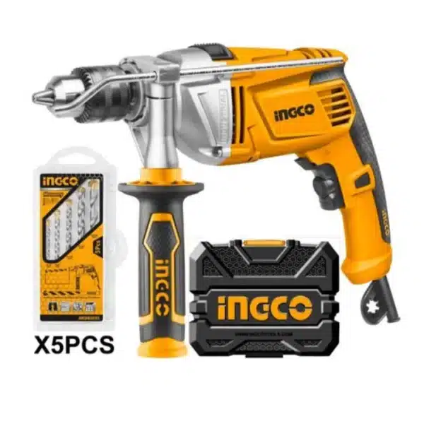 БОРМАШИНА 1100W 13mm +5 БУРГИИ +КУТИЈА INGCO ID11008-1