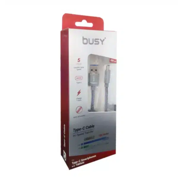 USB Кабел Tip C - 2m плетен BIZI