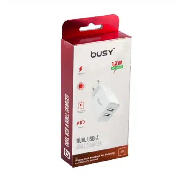 Двоен USB ѕиден полнач 12W BIZI