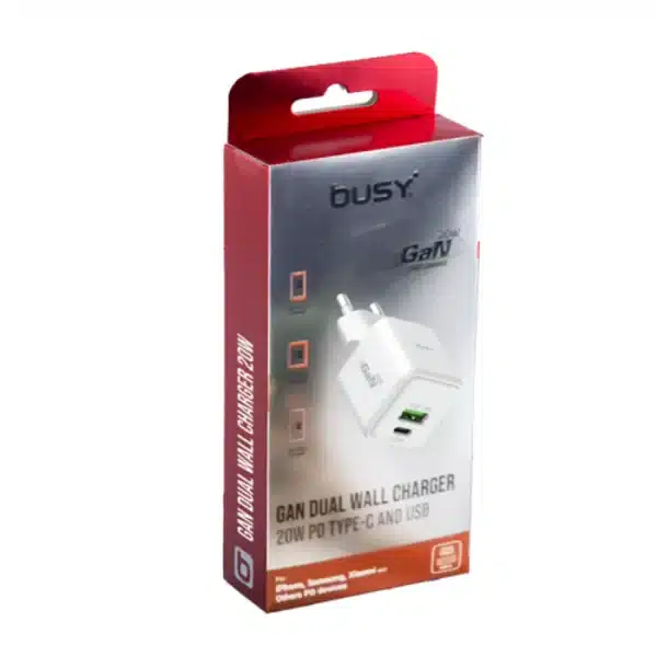Двоен USB ѕиден полнач 20W GAN BIZI