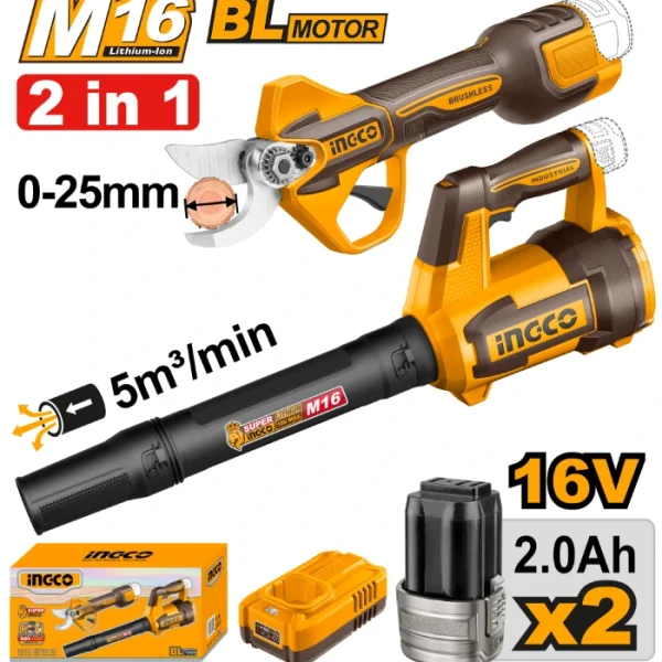 СЕТ 2/1 ДУВАЛКА + НОЖИЦИ ЗА КРОЕЊЕ INGCO 16V COSLI250385(M)