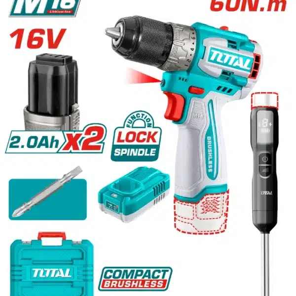 COMBO СЕТ 2/1 ШТРАФИЛИЦА 16V 2x2.0Ah БАТЕРИИ + РАЧЕН БЛЕНДЕР TOTAL TCKLI1628