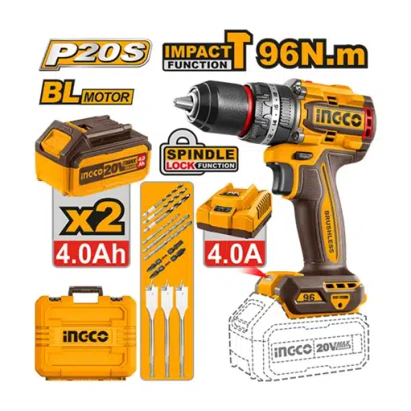 ШТРАФИЛИЦА 20V 96Nm 2x4.0Ah INGCO CIDLI20968
