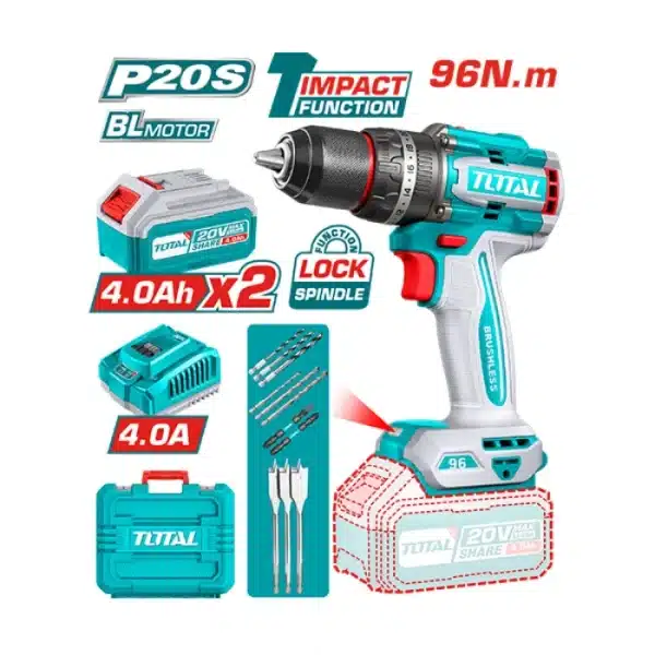 ШТРАФИЛИЦА 20V 96Nm 2x4.0Ah TOTAL TIDLI20968
