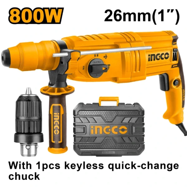 УДАРНА ЧЕКАН ДУПЧАЛКА INGCO SDS+ 800W 2.5J RGH9028-2