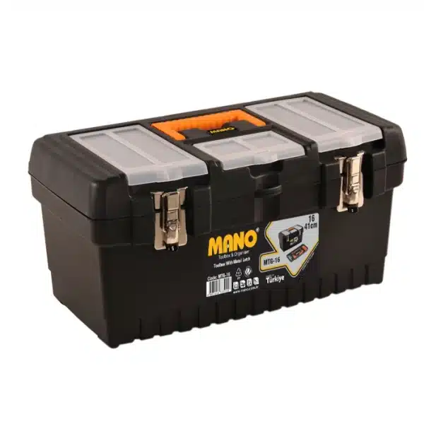 Mano MTG-16 – 413x212x186mm Професионален пластичен куфер за алат со метално заклучување