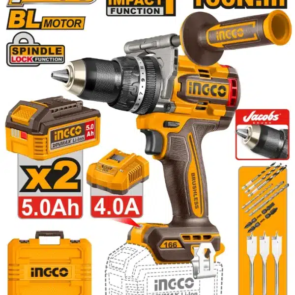 ШТРАФИЛИЦА INGCO 166Nm 20V 2x5.0Ah БАТЕРИИ CIDLI201668