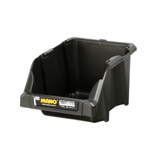 Mano S-15 – 125x195x90mm Пластична кутија за складирање - црна