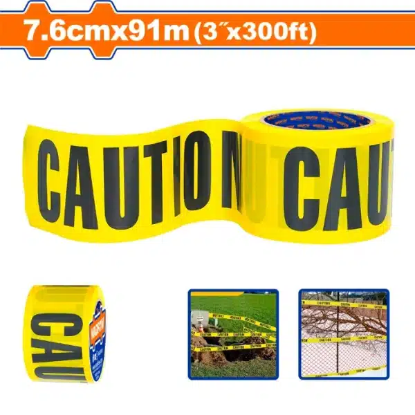 ЛЕНТА ЗА ОБЕЛЕЖУВАЊЕ 7.6cm × 91m WADFOW ЖОЛТО+ЦРНО “CAUTION” – WEE2H90