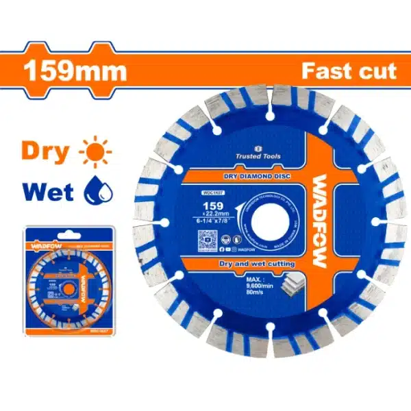 ДИЈАМАНТСКИ ДИСК ЗА БЕТОН 159×22.2 Fast Cut WADFOW – WDC1K07