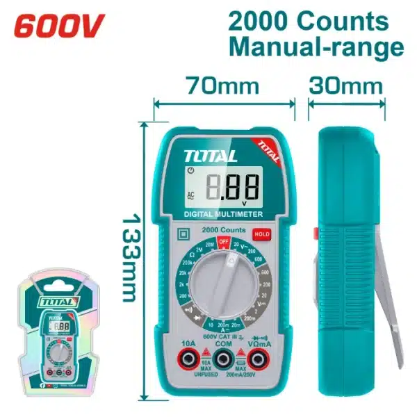 МУЛТИМЕТАР TOTAL ДИГИТАЛЕН 600V – TMT5360011