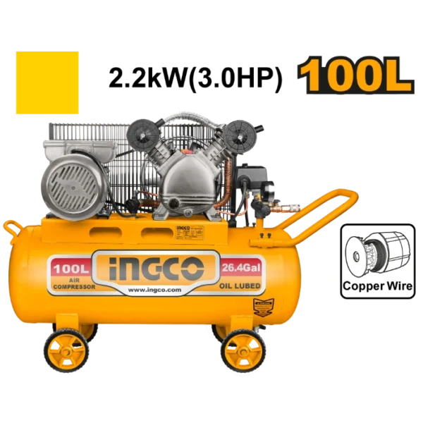 МАСЛЕН КОМПРЕСОР 100L 2.2KW INGCO AC1301008