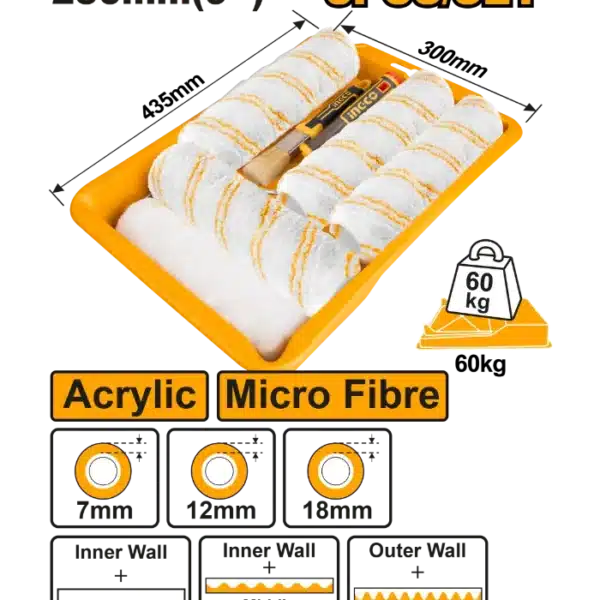 СЕТ 8/1 ЗА МОЛЕРИСУВАЊЕ РЕЗЕРВА ВАЉАЦИ + ЧЕТКИ INGCO HKTCB83230083
