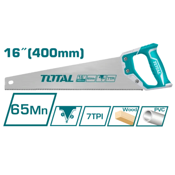 РАЧНА ПИЛА 400mm ДРВО И ПЛАСТИКА TOTAL THT55166