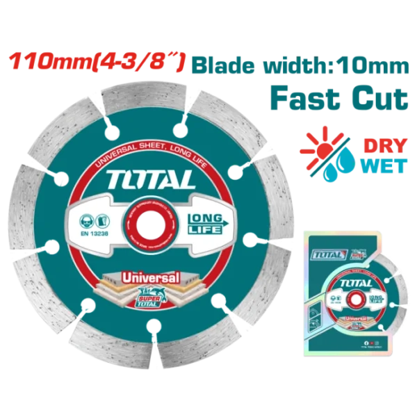 ДИЈАМАНТСКИ ДИСК 110mm УНИВЕРЗАЛЕН FAST CUT TOTAL TAC2111103