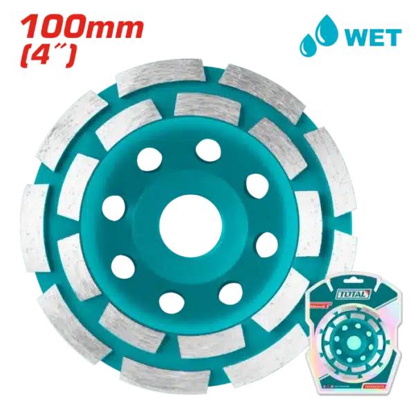 ДИЈАМАНТСКИ ДИСК ЗА БРУСЕЊЕ БЕТОН 100mm 16T TOTAL TAC2421001