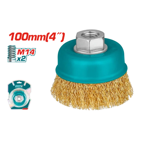ЧЕТКА МЕСИНГ 100mm ЗА АГОЛНА БРУСИЛКА M14x2 TOTAL TAC31041