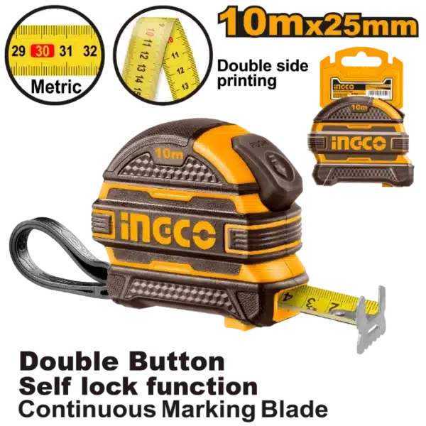 МЕТРО ГУМЕНО 10Mx25mm INGCO HSMT081025-1
