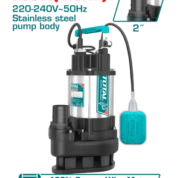 ПОТОПНА ПУМПА ЗА ВОДА 750W 2" TOTAL TWP775016