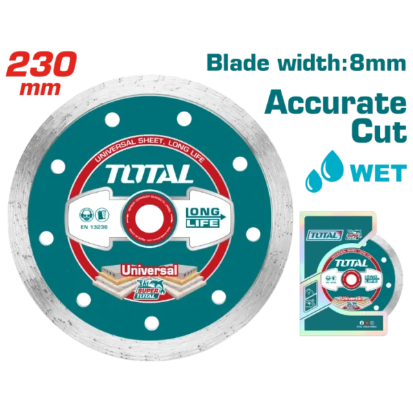 ДИЈАМАНТСКИ ДИСК 230mm УНИВЕРЗАЛЕН ACCURATE CUT TOTAL TAC2122303