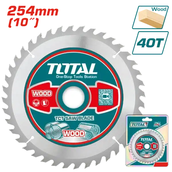 ПИЛА ЗА ЦИРКУЛАР 254mm 40T ДРВО TOTAL TAC231725