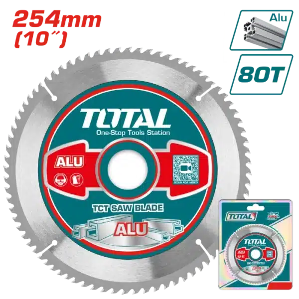 ПИЛА ЗА ЦИРКУЛАР 254mm 80T АЛУМИНИУМ TOTAL TAC233728