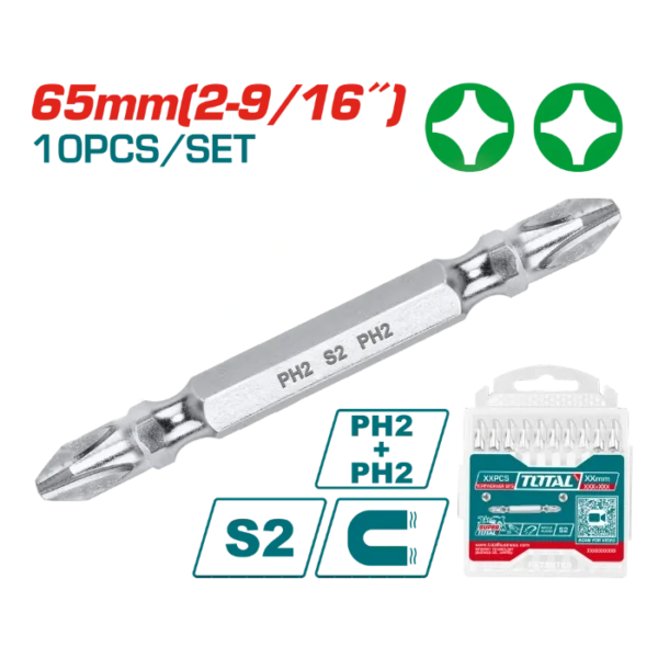 БИТ ДВОСТРАН 10/1 65mm PH2 TOTAL TAC16PH233