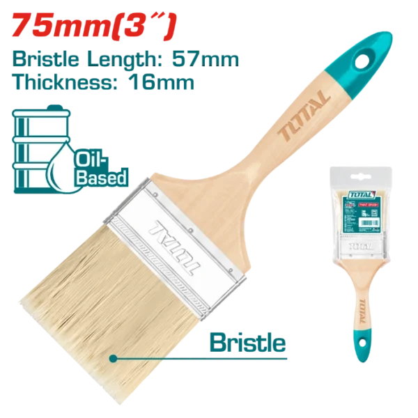 ЧЕТКА ЗА ФАРБАЊЕ 75mm ДРВЕНА РАЧКА TOTAL THT84031