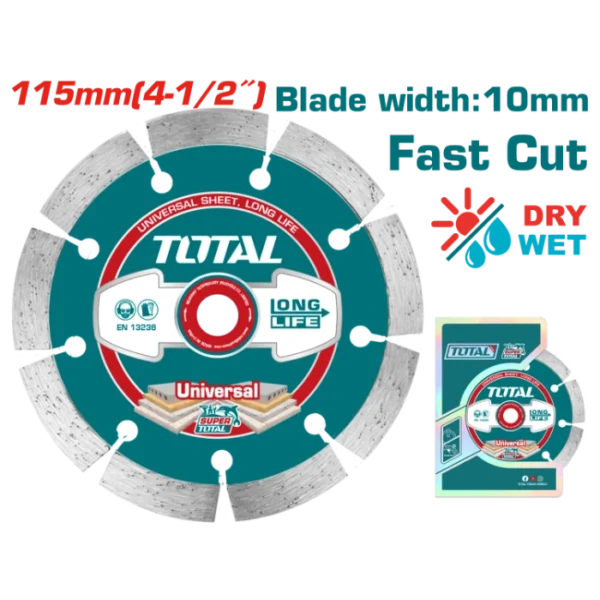 ДИЈАМАНТСКИ ДИСК 115mm УНИВЕРЗАЛЕН FAST CUT TOTAL TAC2111153