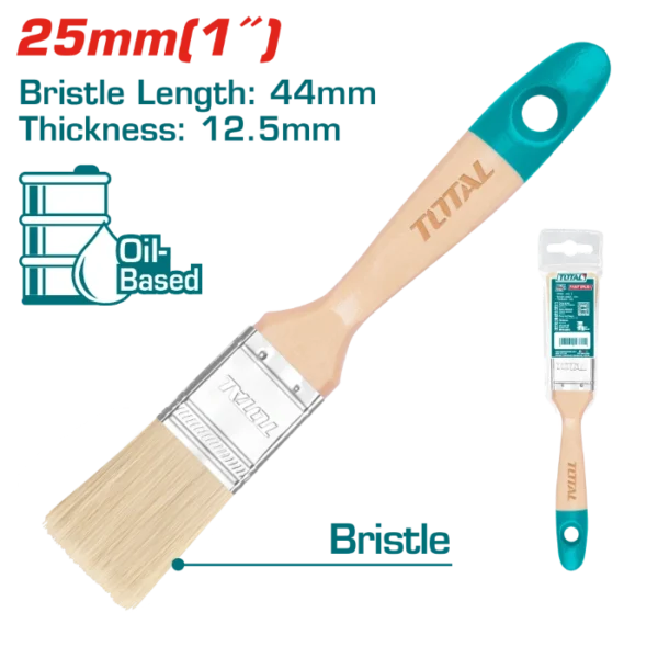 ЧЕТКА ЗА ФАРБАЊЕ 25mm ДРВЕНА РАЧКА TOTAL THT84011