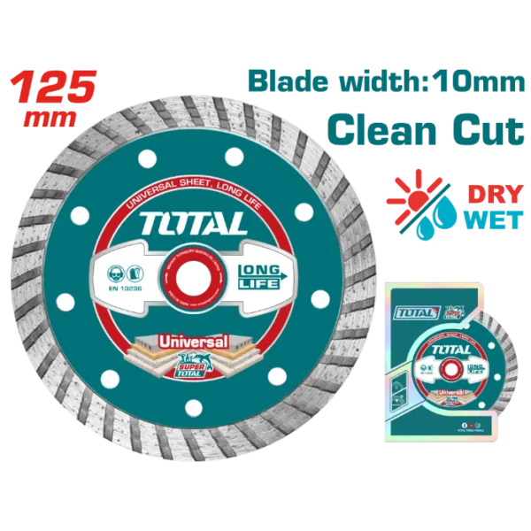 ДИЈАМАНТСКИ ДИСК 125mm УНИВЕРЗАЛЕН CLEAN CUT TOTAL TAC2131253