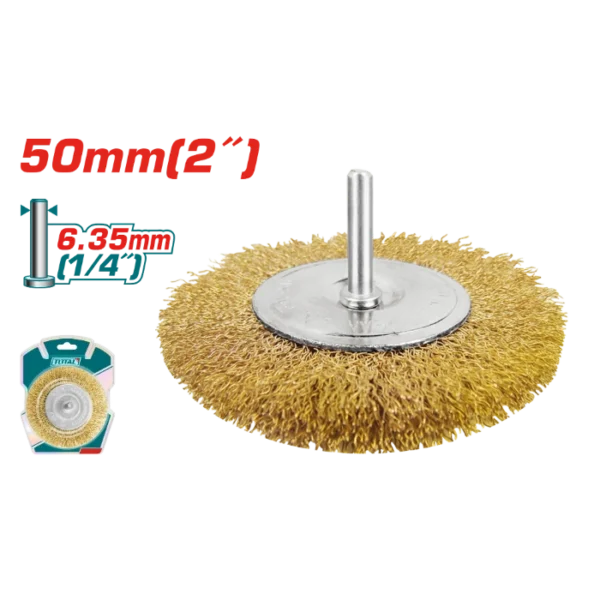 ЧЕТКА МЕСИНГ 50mm ЗА БОРМАШИНА РАМНА 6.35mm (1/4") TOTAL TAC34021