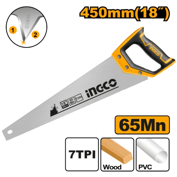 РАЧНА ПИЛА 450mm ДРВО И ПЛАСТИКА INGCO HHAS08450