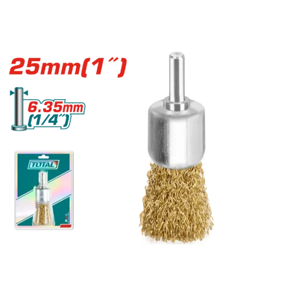 ЧЕТКА МЕСИНГ 25mm ЗА БОРМАШИНА 6.35mm (1/4") TOTAL TAC37011
