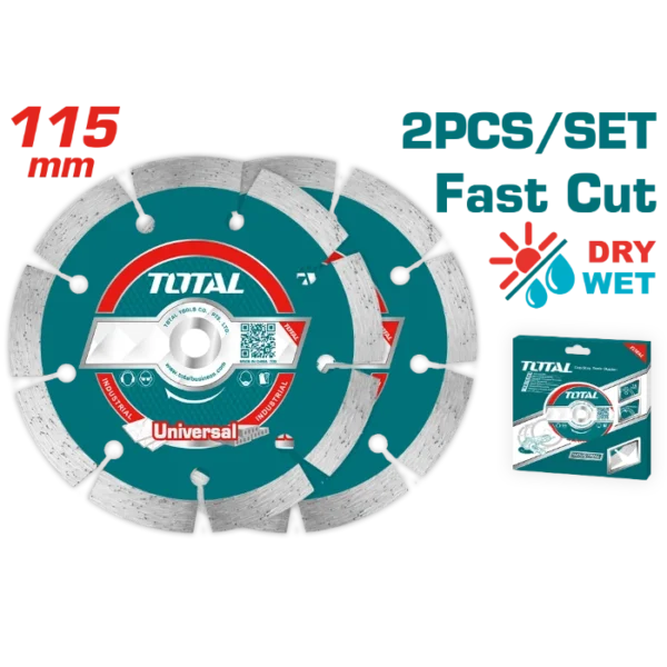 ДИЈАМАНТСКИ ДИСК 115mm СЕТ 2/1 FAST CUT TOTAL TAC21111532