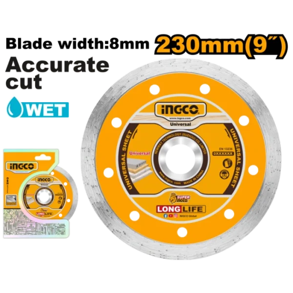 ДИЈАМАНТСКИ ДИСК ЗА ПЛОЧКИ 230mm ACCURATE CUT INGCO DMD022302