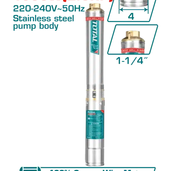 ПОТОПНА ПУМПА ЗА ВОДА РАКЕТА 1500W + СКЛОПКА TOTAL TWP515001