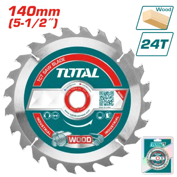 ПИЛА ЗА ЦИРКУЛАР 140mm 24Т ДРВО TOTAL TAC232241