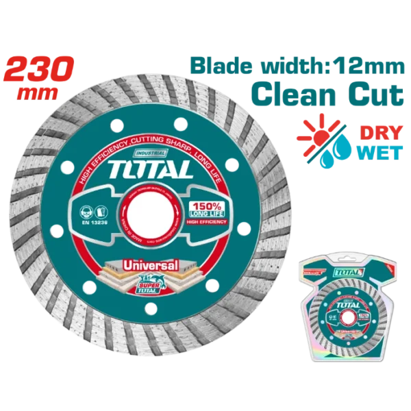 ДИЈАМАНТСКИ ДИСК 230mm УНИВЕРЗАЛЕН CLEAN CUT TOTAL TAC2132301