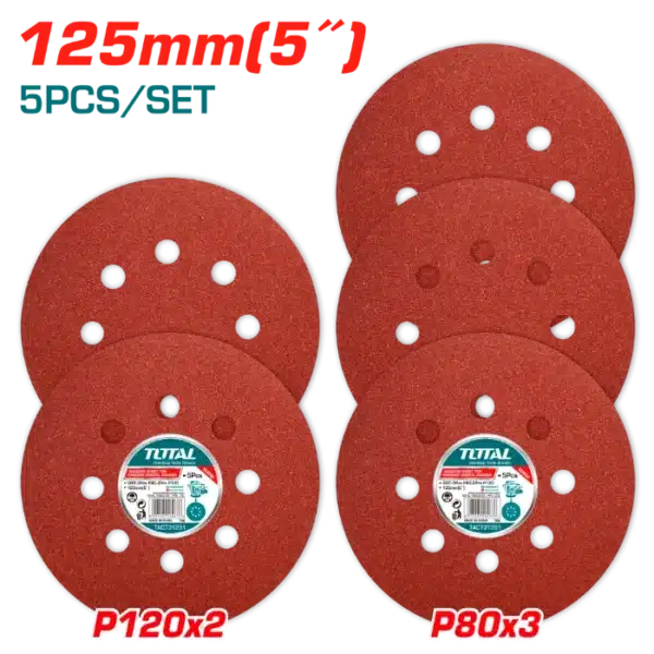 СЕТ 5/1 ШМИРГЛИ 125mm TOTAL TAC731251