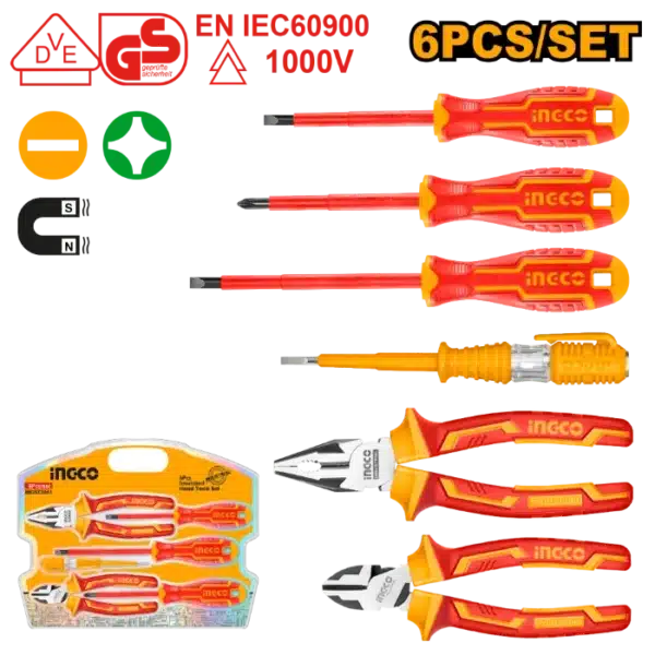 КЛЕШТИ СЕТ ЕЛЕКТРИЧАРСКИ 6/1 INGCO HKIST3061