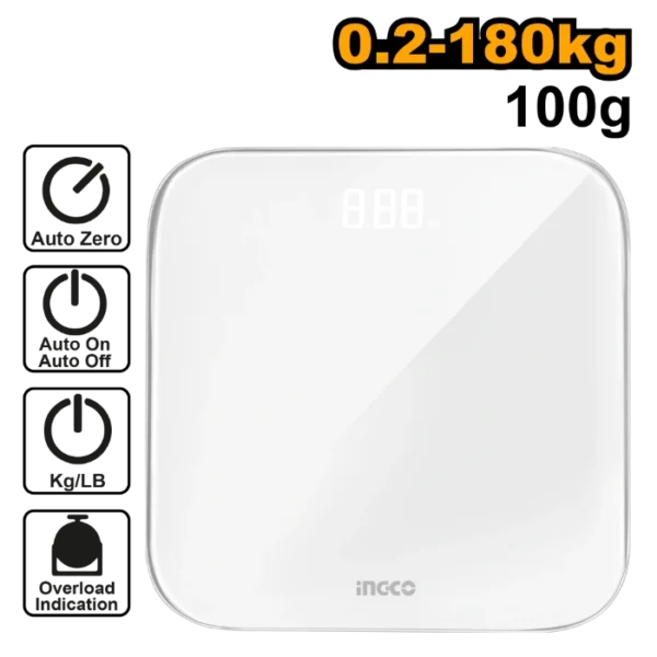 ТЕЛЕСНА ВАГА 0.2-180KG INGCO HESA41802