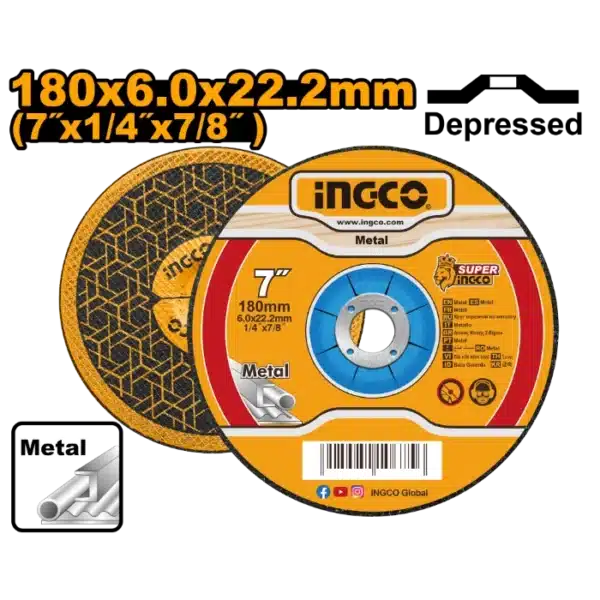 БРУСЕН КАМЕН 180x6.0x22.2mm ВДЛАБНАТ INGCO MGD601801