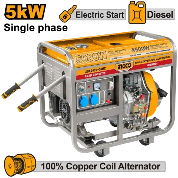 АГРЕГАТ ДИЗЕЛ 5 КW INGCO GDE50001