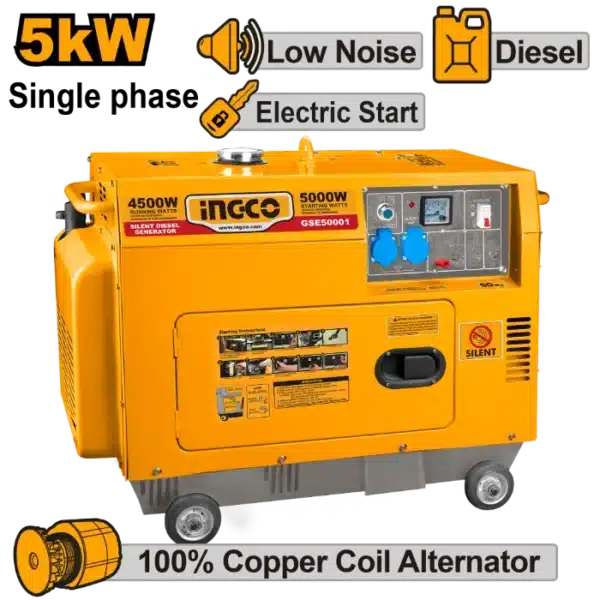 АГРЕГАТ ДИЗЕЛ 5 КW СИЛЕНТ INGCO GSE50001