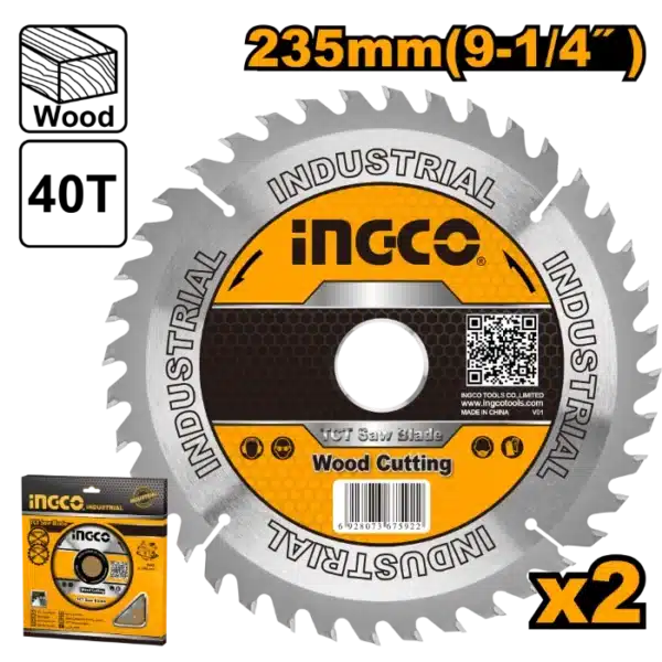 ПИЛА ЗА ДРВО ЗА ЦИРКУЛАР 235mm 40T СЕТ 2/1 INGCO TSB1235252