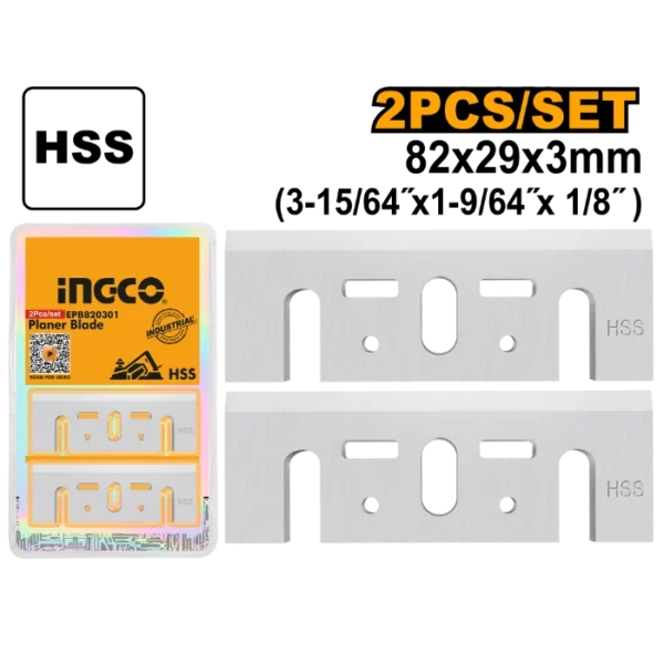 НОЖ ЗА ЕЛЕКТРИЧНЕН СТРУГ/РЕНДЕ 2/1 82mm INGCO EPB820301