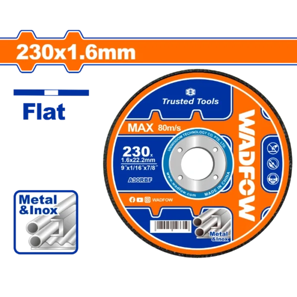 БРУСЕН КАМЕН 230x1.6mm ЗА МЕТАЛ & ИНОКС WADFOW WAC1394